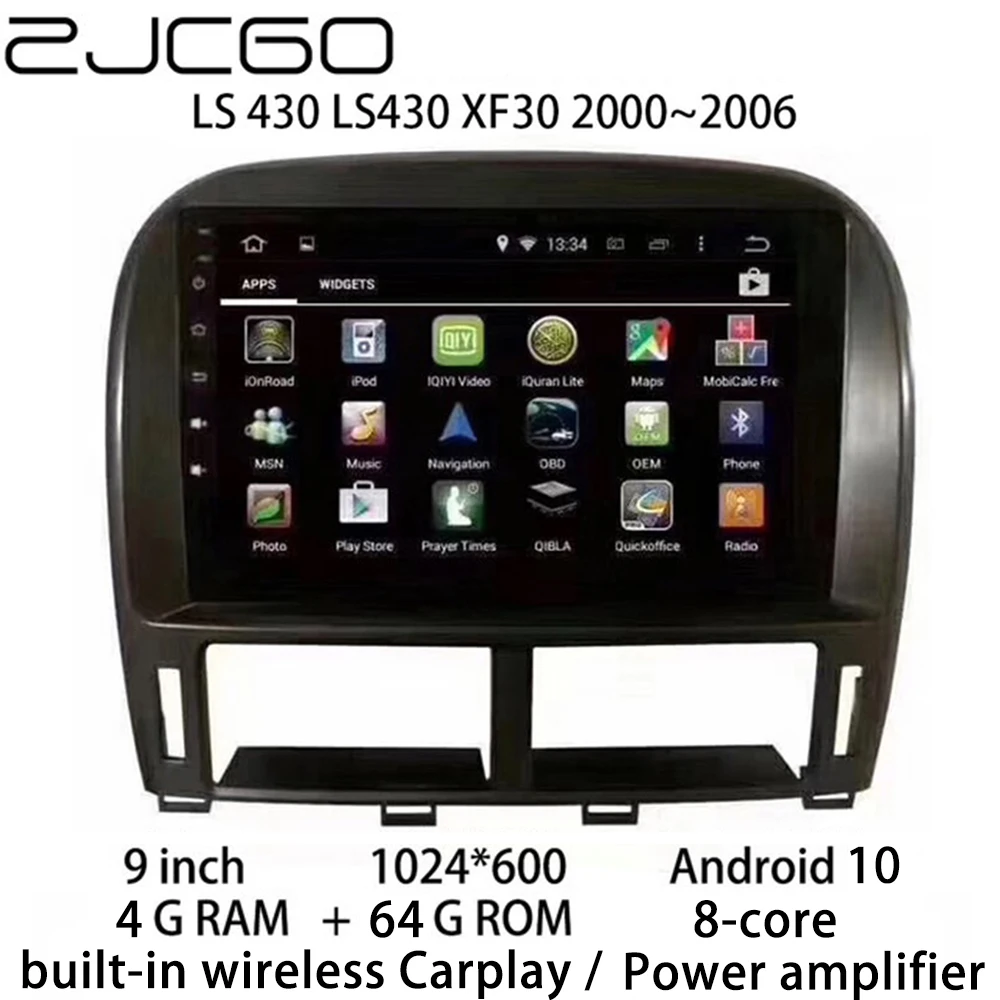 

ZJCGO Car Multimedia Player Stereo GPS Radio Navigation Android Screen for Lexus LS 430 LS430 2000 2001 2002 2003 2004 2005 2006