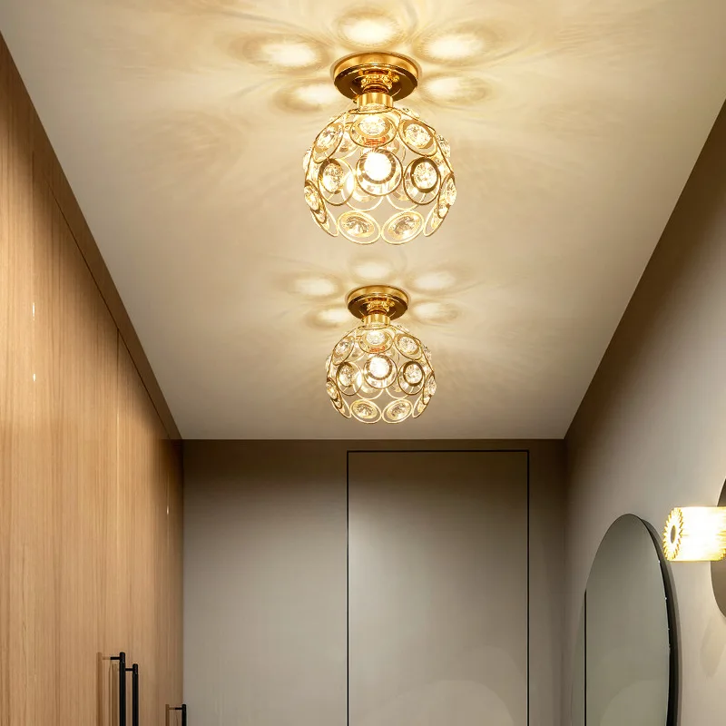 Modern Restaurant Chandelier Crystal Lamp Simple Single-head Entrance Hall Ceiling Lamps Hotel Cloakroom Bar Decorative Lamps