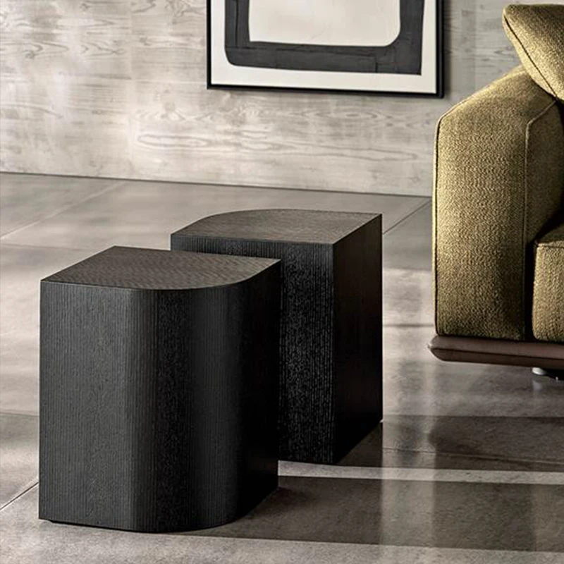 Stylish Black Oak and Chrome End Table for Modern Interiors