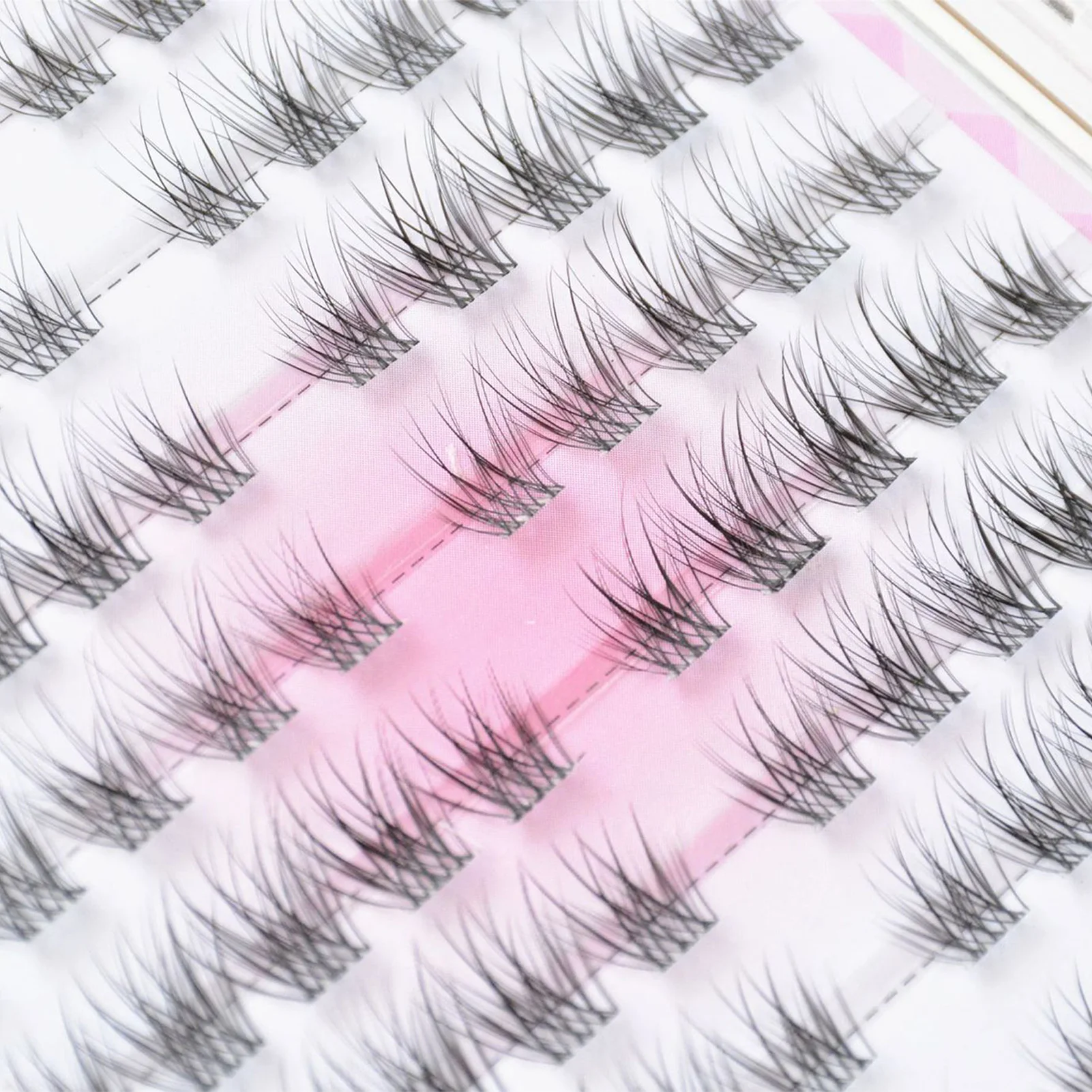 رموش صناعية على طراز الطفل تمديد رموش ناعمة منحنية مجزأة طبيعية لصالونات المكياج اليومي ذاتية الصنع