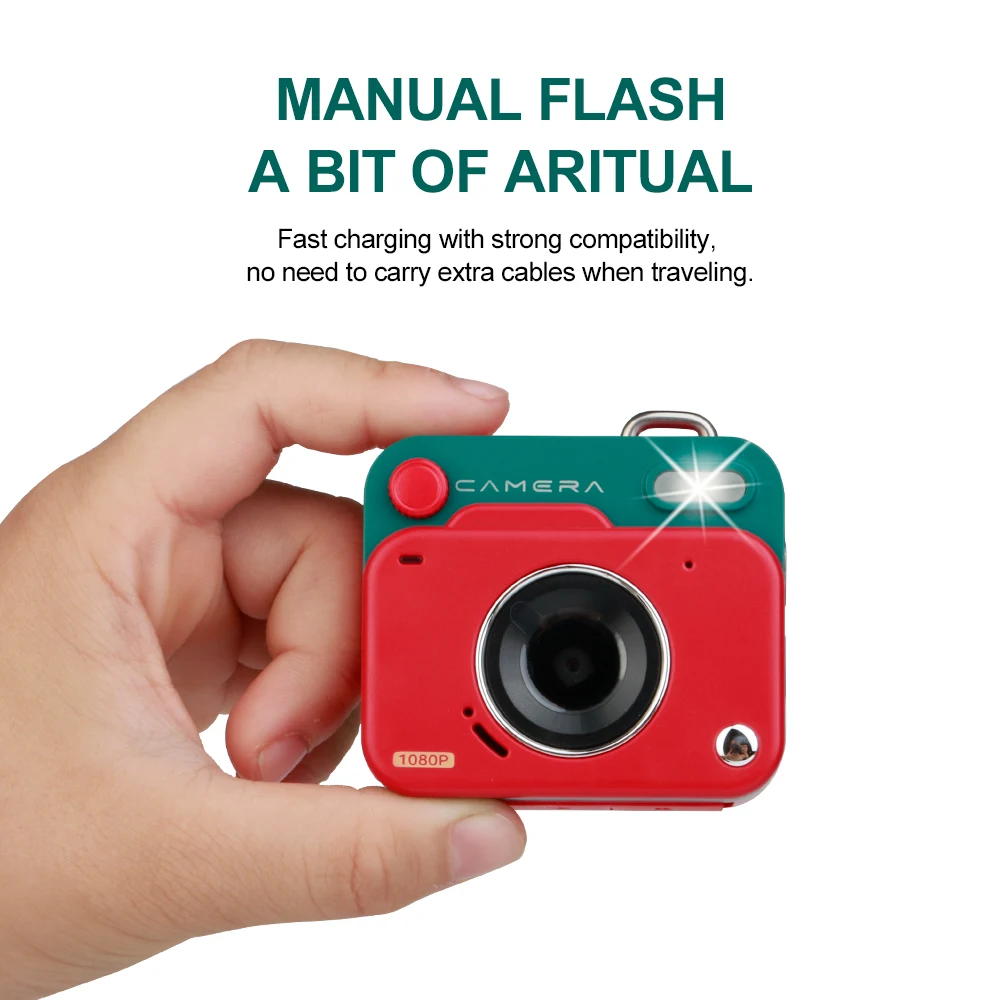 كاميرا ريترو صغيرة 1080p HD كاميرا صغيرة محمولة داخلية/خارجية مع شاشة TF بطاقة دعم فيديو هدية عيد Y6000 كاميرا رقمية #5