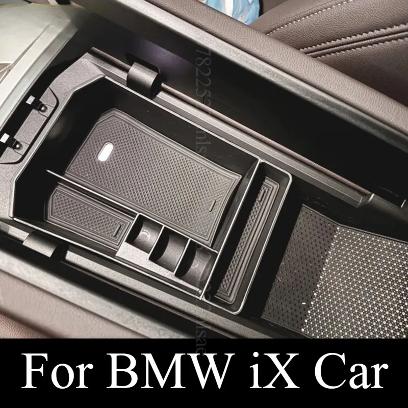 For BMW iX Armrest Storage Box Organizer Car Interior Accessories Practical Tray Container to Keep Items Tidy Efficient