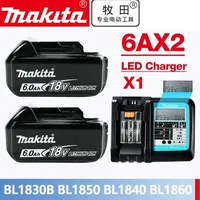 100% New Original Makita Battery And Charger BL1860 BL1850B BL1850 BL1840 BL1830 Replaced With Makita  6.0Ah Power Tool Battery