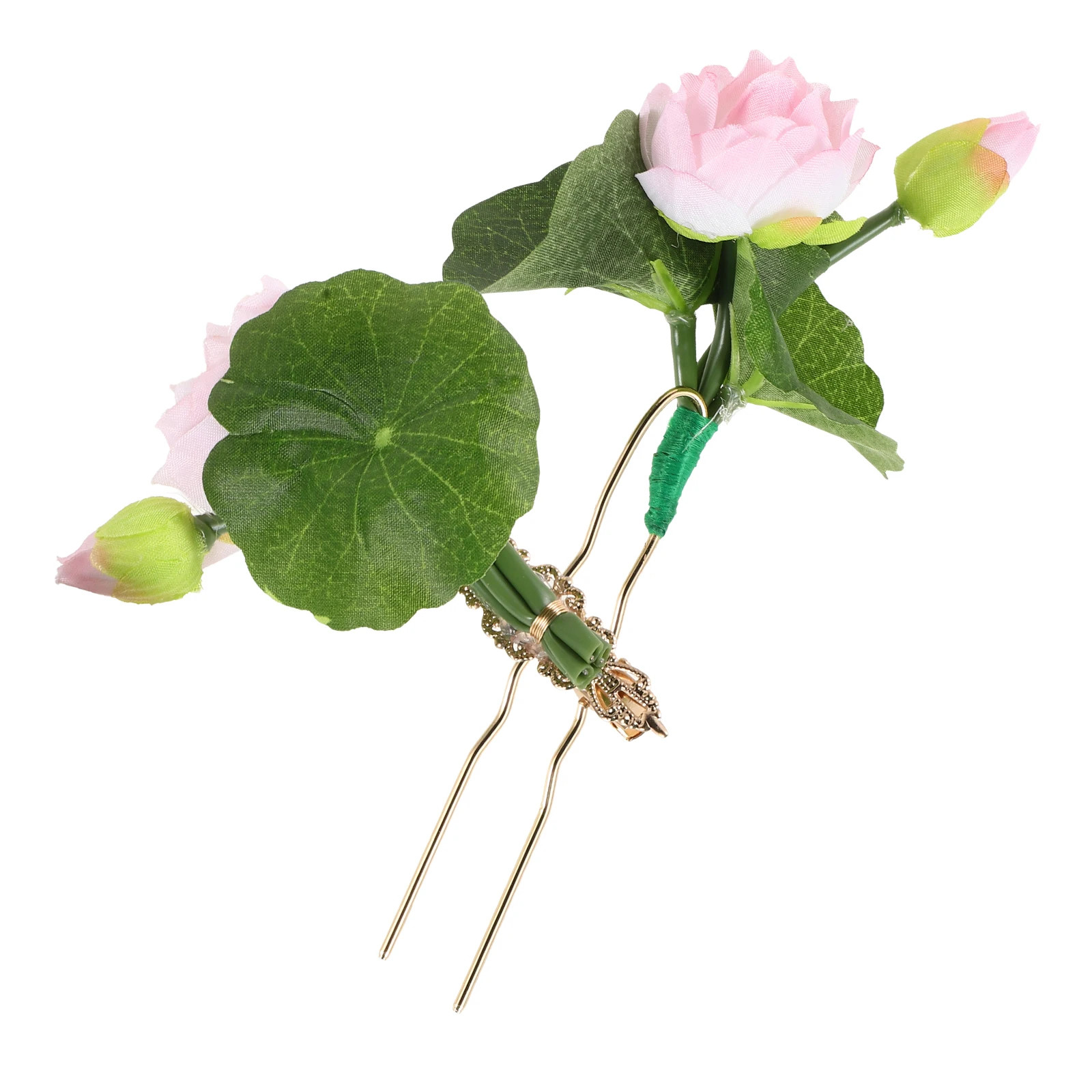 

1 Set Chinese Lotus Flower Hairpins With Leaf Design Traditional Hair Accessories For Hanfu Cultural Costumes Ancient Style