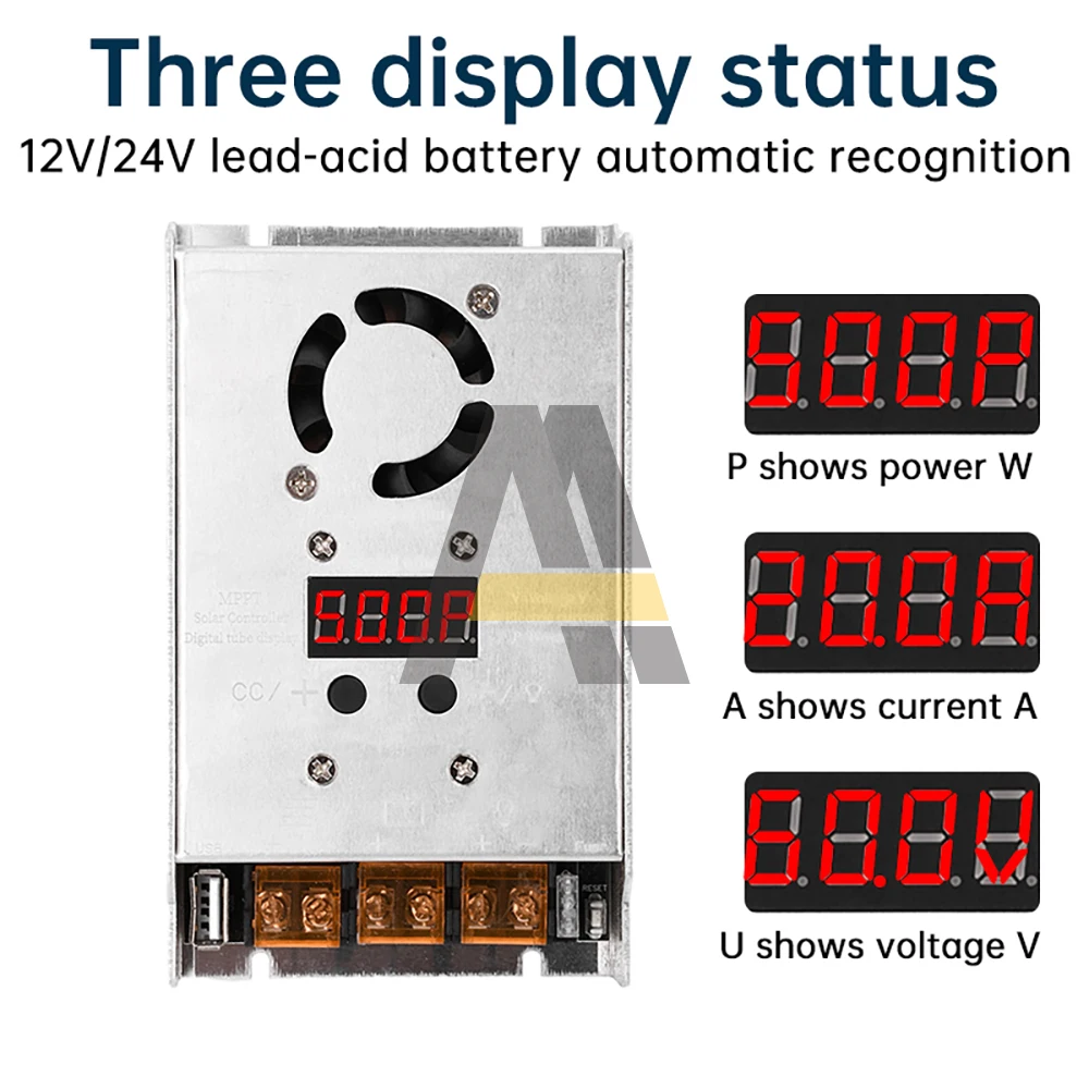 450W MPPT Stepdown Solar Controller 18V-80V Input Charging For 12V 24V Lithium Lead-acid Gel Battery Automatic Recognition