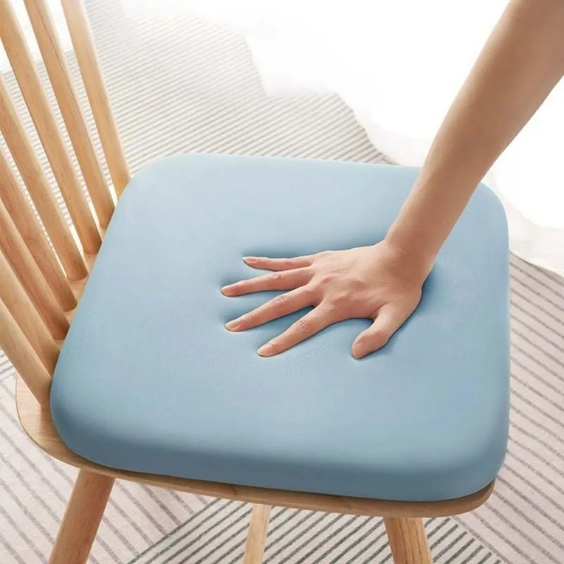 Square Ice Silky Fiber Fabric Seat Cushion, Office and Home Chair Pad, Rebound Chair Cushion for All Seasons Cushion Sponge Pad