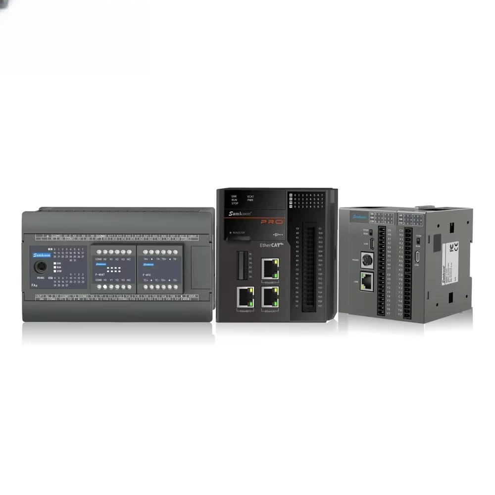 Samkoon Basic FAs-16MT-AC PLC Host 2 High-speed Pulses FAS Series Compact Industrial Programming Logic Controller RS485 Ethernet