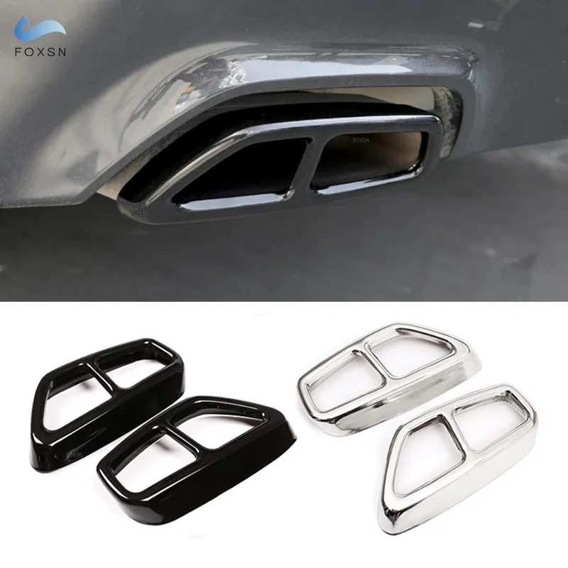 For BMW 5 6 Series GT G30 G38 G32 2018 - 2021 Stainless Steel 2pcs Car Tail Muffler Exhaust Pipe Output Cover Protective Trim