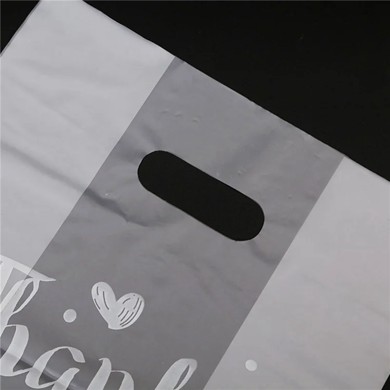 

ASDS-200 Pcs Thank You Plastic Gift Bag Plastic Shopping Bag With Handle Christmas Wedding Party Gift Bag Candy Cake Small