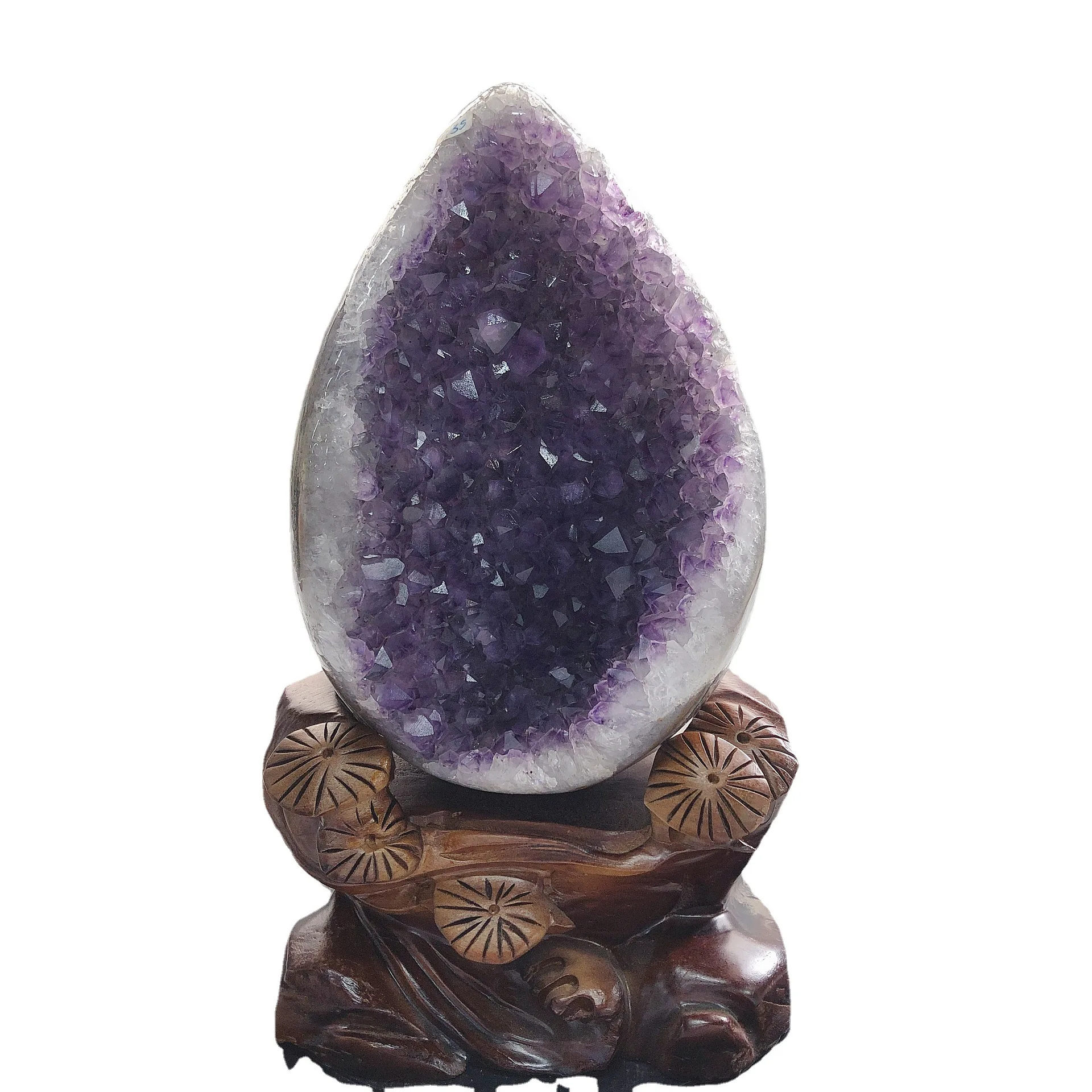 

2021 new dinosaur egg decorative small ornament amethyst basin polished amethyst hole amethyst ornament