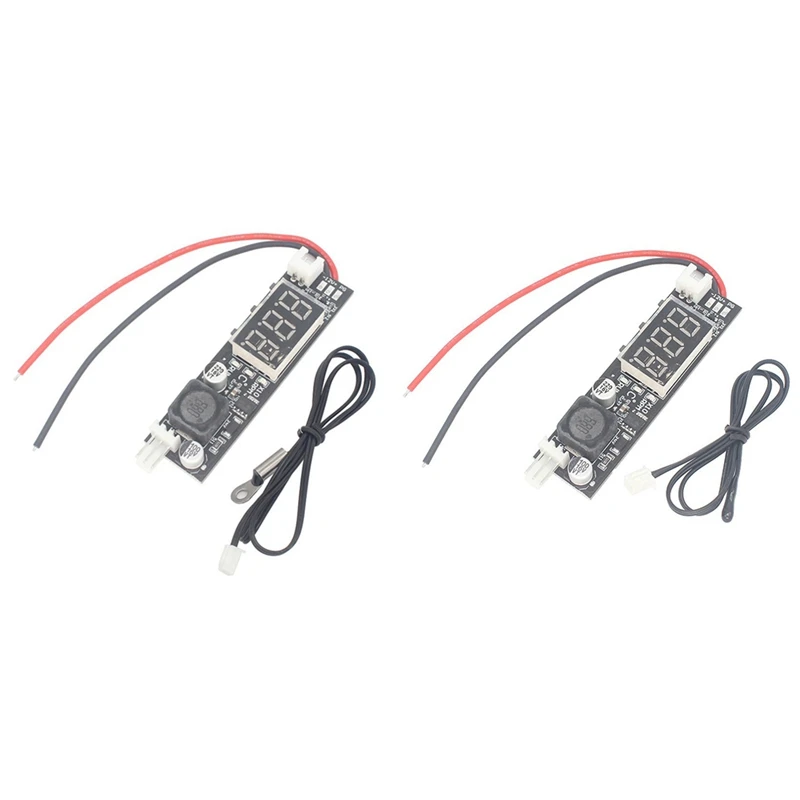 DC 12V PWM 2-3 Wire Fan Temperature Controller Speed Governor Display Module For PC Fan/Alarm Easy Install , Blackhead Probe