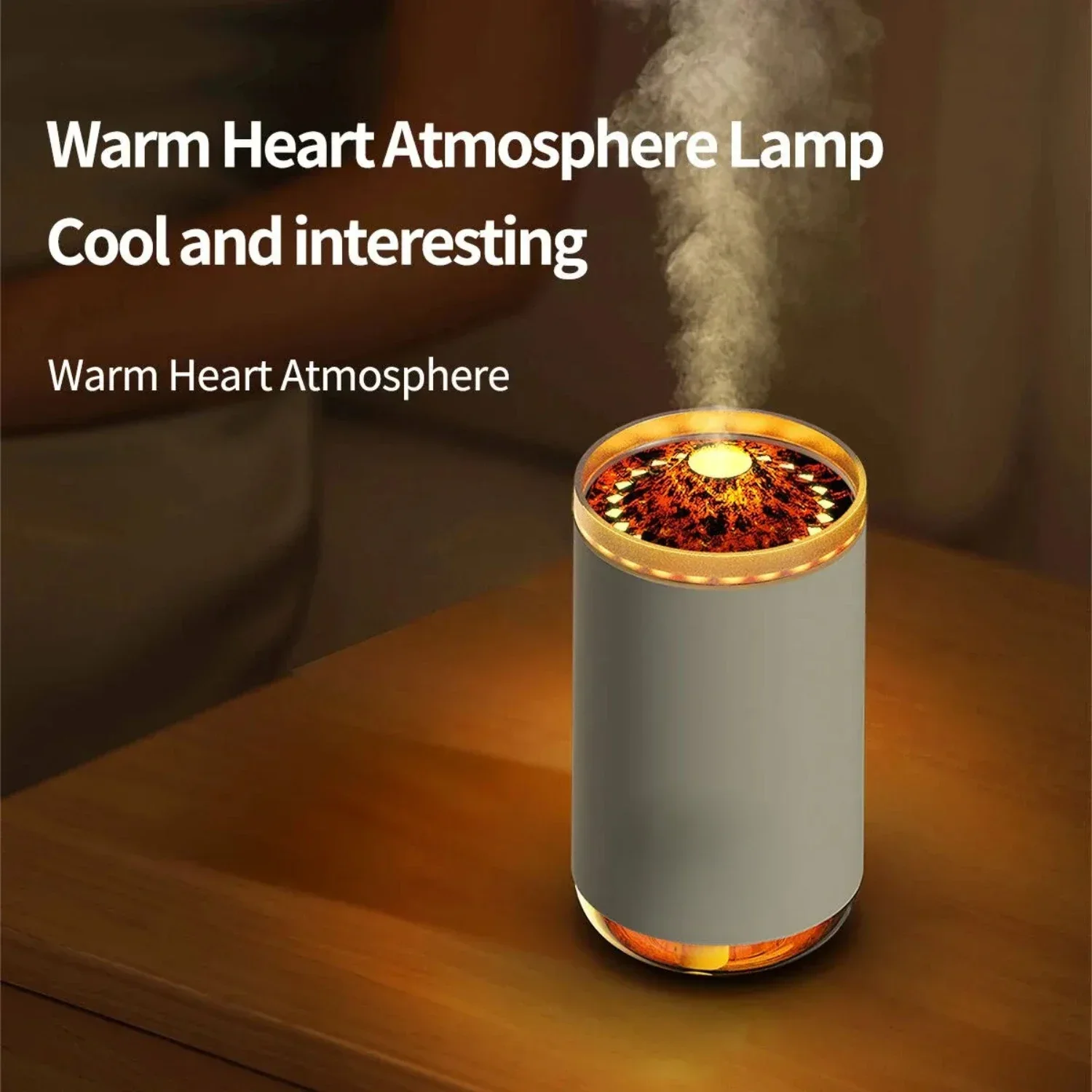 Desktop Volcano Atmosphere Lamp - Realistic Simulation Flame Aromatherapy Machine and Air Humidifier for a Relaxing Environment