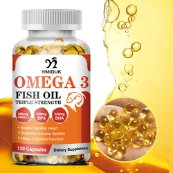 Omega-3 Fish Oil Capsules Dietary Supplement for Brain and Heart Health including EPA and DHA