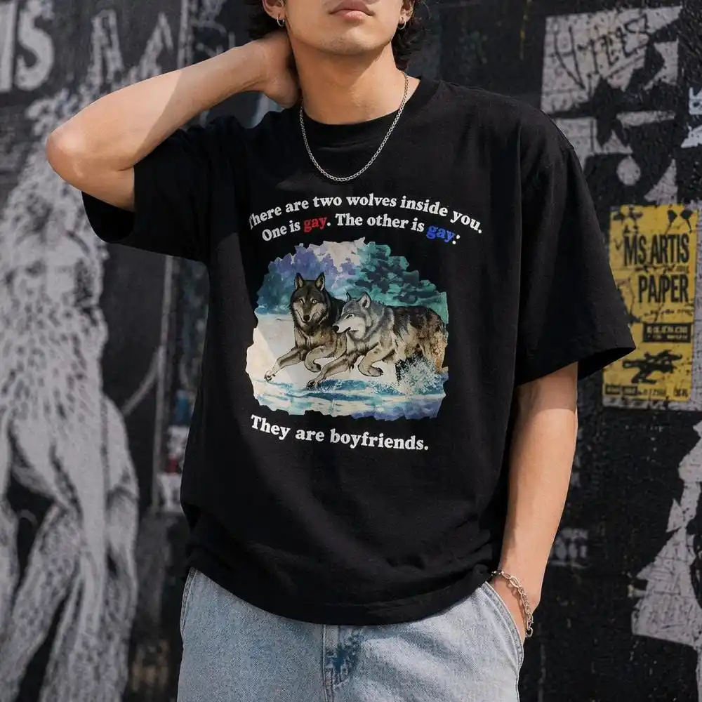 LGBTQ Support T-Shirt, There Are Two Wolves Inside You. One Is Gay. The Other Is Gay. Shirt,  Social Justice Appare