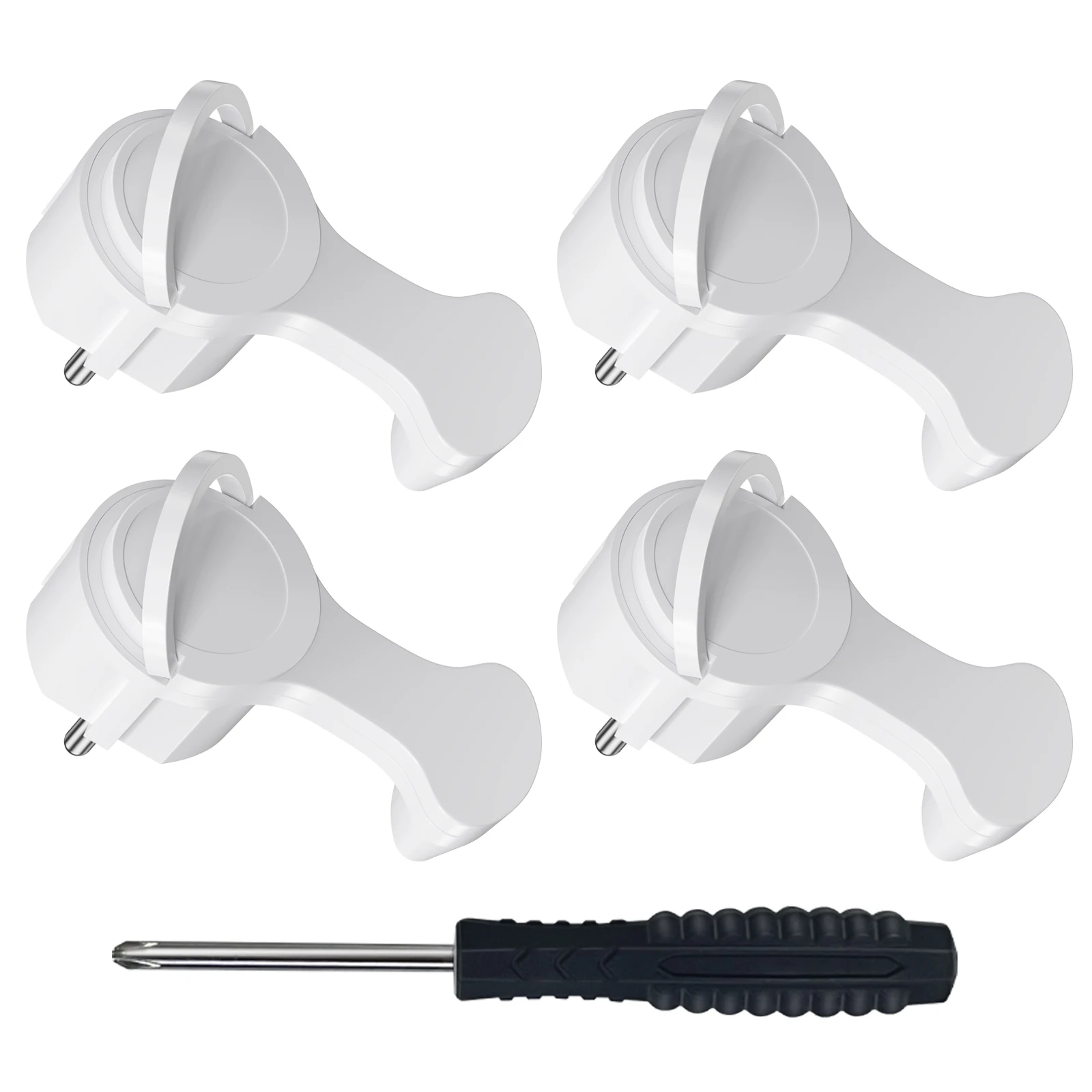 4 stuks EU platte stekkeradapters met inklapbare handgrepen voor vervangbare bedrading Schuko stopcontacten Franse Duitse standaard