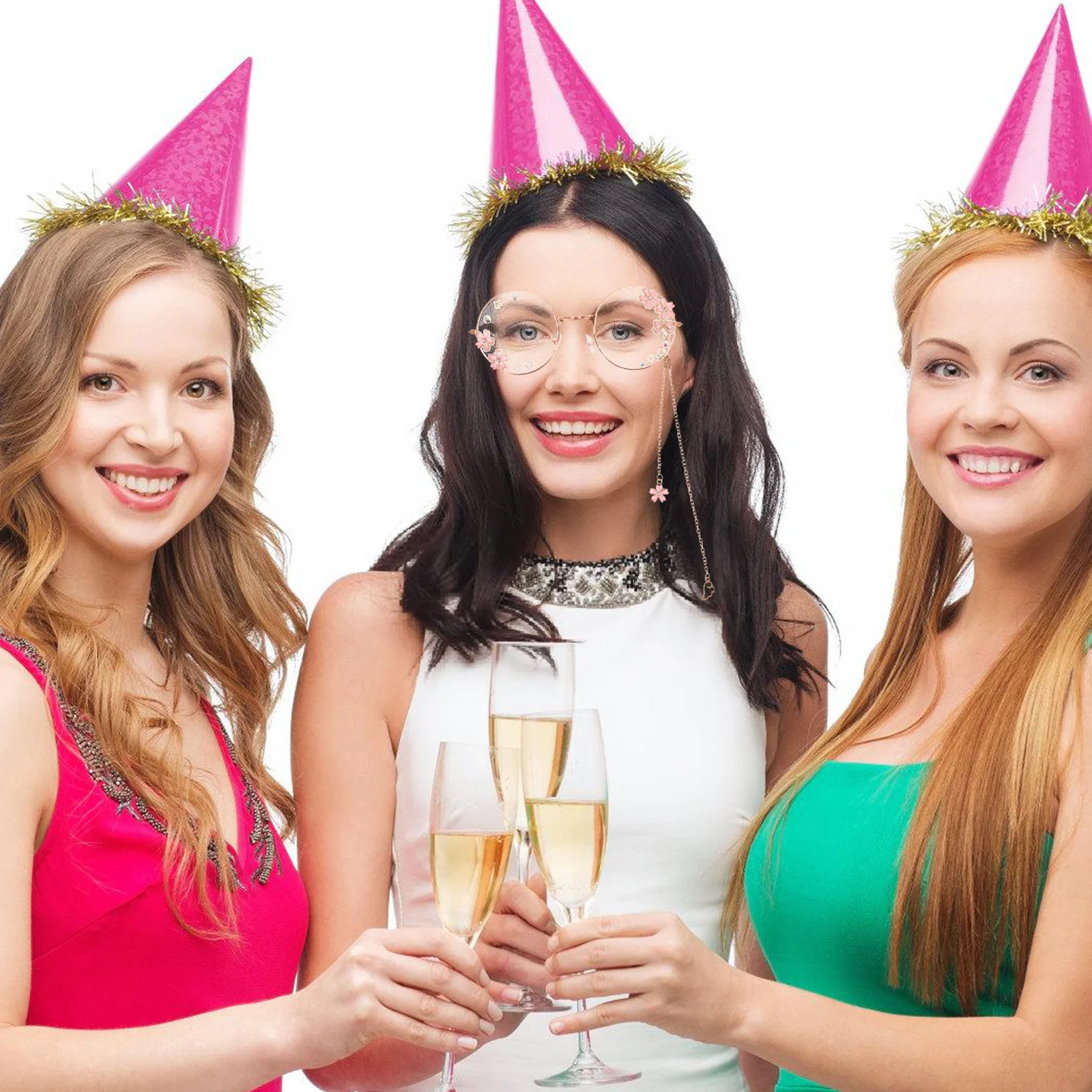 

Fashion Wings Pendant Glasses Cute Retro Chain Eyeglasses for Women Steampunk Style Kawaii Cosplay Glasses