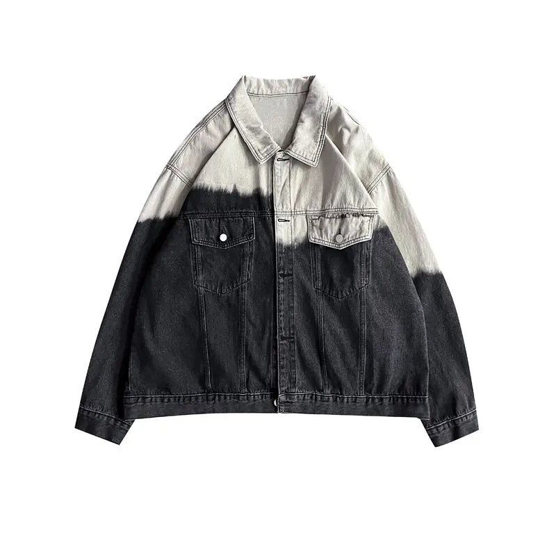 

Мужские джинсовые пальто с градиентными пуговицами, повседневная японская верхняя одежда Джокера, дешевая цена в стиле ретро, стильная мужская джинсовая куртка по самой низкой корейской цене