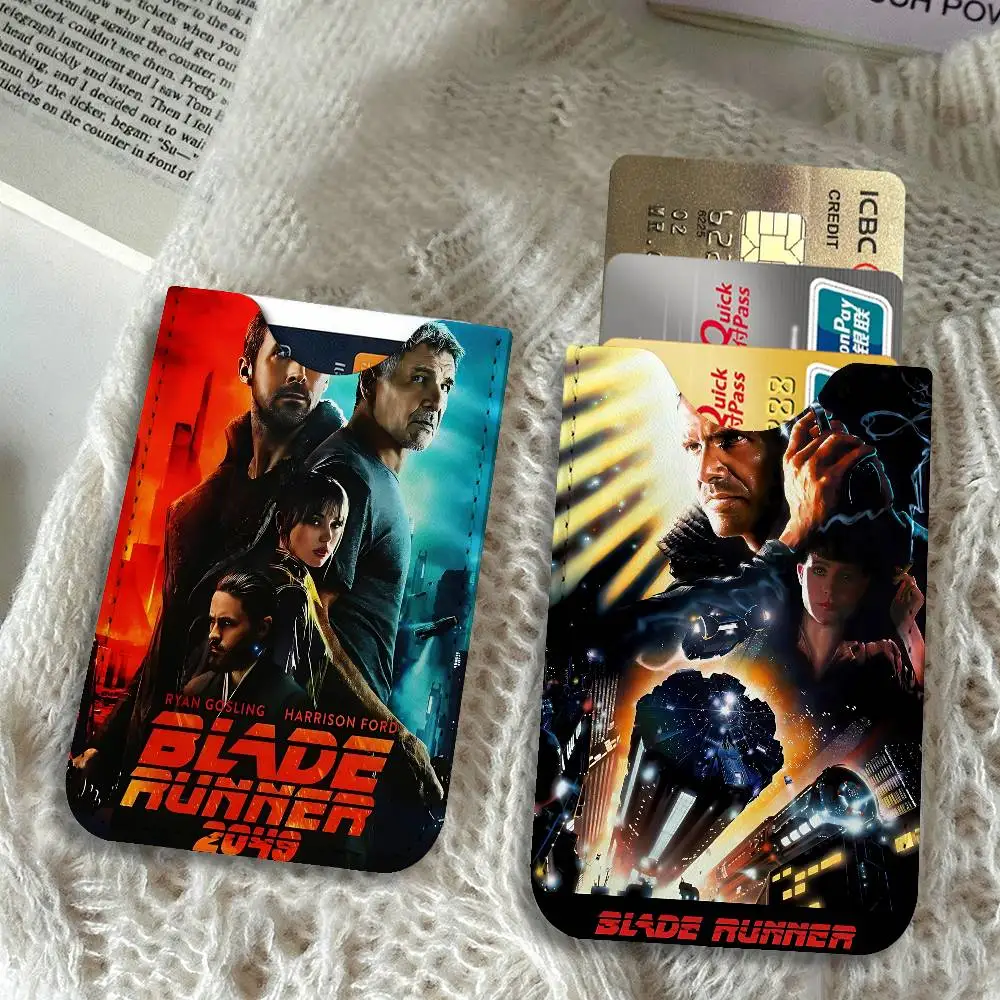 Retro Blade Runner Movie Ultra Slim Men Leather Mini Wallet Lightweight Credit Bus ID Card Holder Case for Daily Business Use