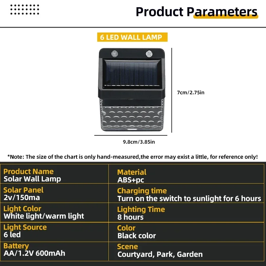 Luz Solar LED com Sensor de Movimento PIR, Luminária de Parede Externa, Lâmpada Solar à Prova d'Água, Luz Solar para Jardim