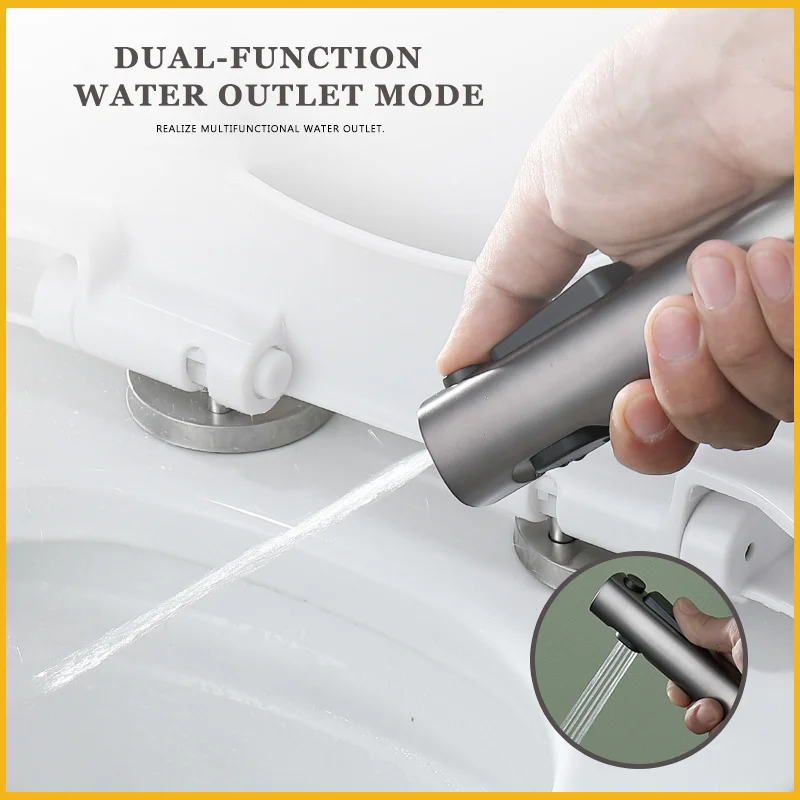Toilet Bidet Douche Sprayer 2 Function ABS Plastic Hygienic Shower Head Handheld Water Pressure Self Cleaning Bath Accessories