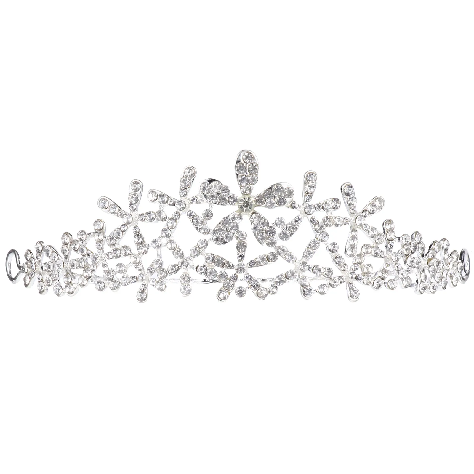 Chic Rhinestone Snowflake Alloy Bridal Crown Wedding Headpiece Elegant Hair Hoop for Brides Weddings Parties Holiday Events