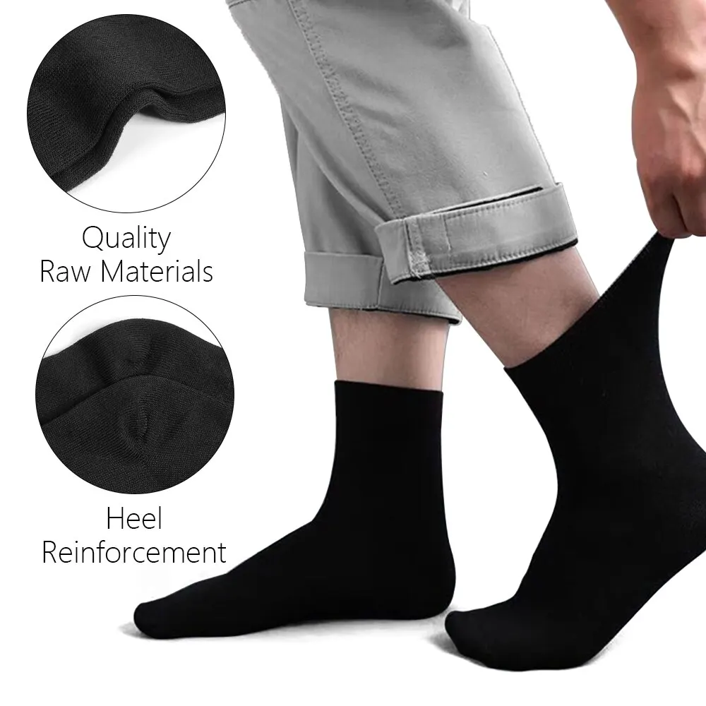 10pairs Mens Socks Polyester Cotton Middle Tube Socks Summer Thin Solid Color Breathable Business Mens Socks Men