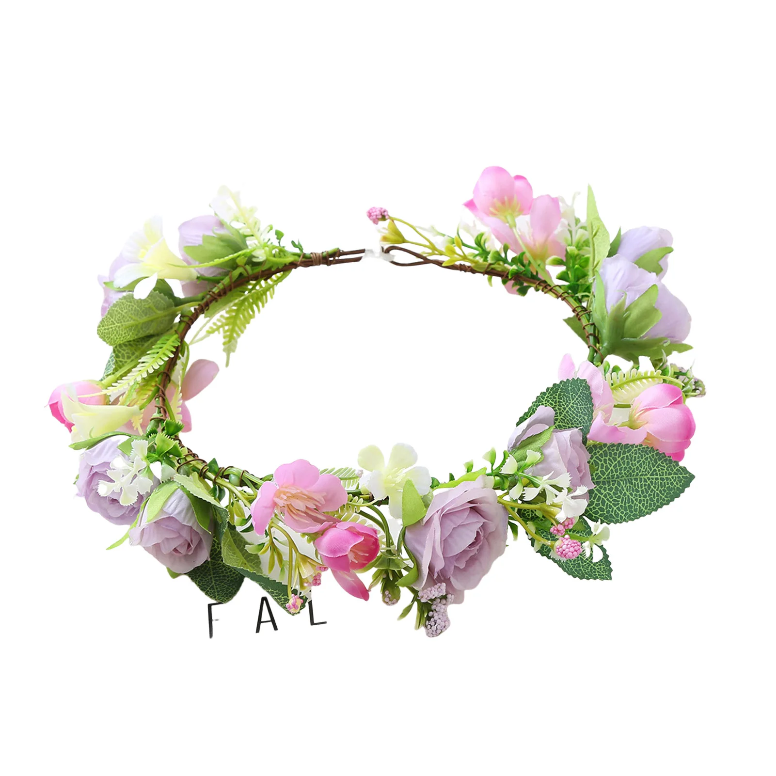 

Flower Hairband Garland Skin-friendly Lightweight Artificial Flower Wreath for Gown Dress Hairstyle Making Tool