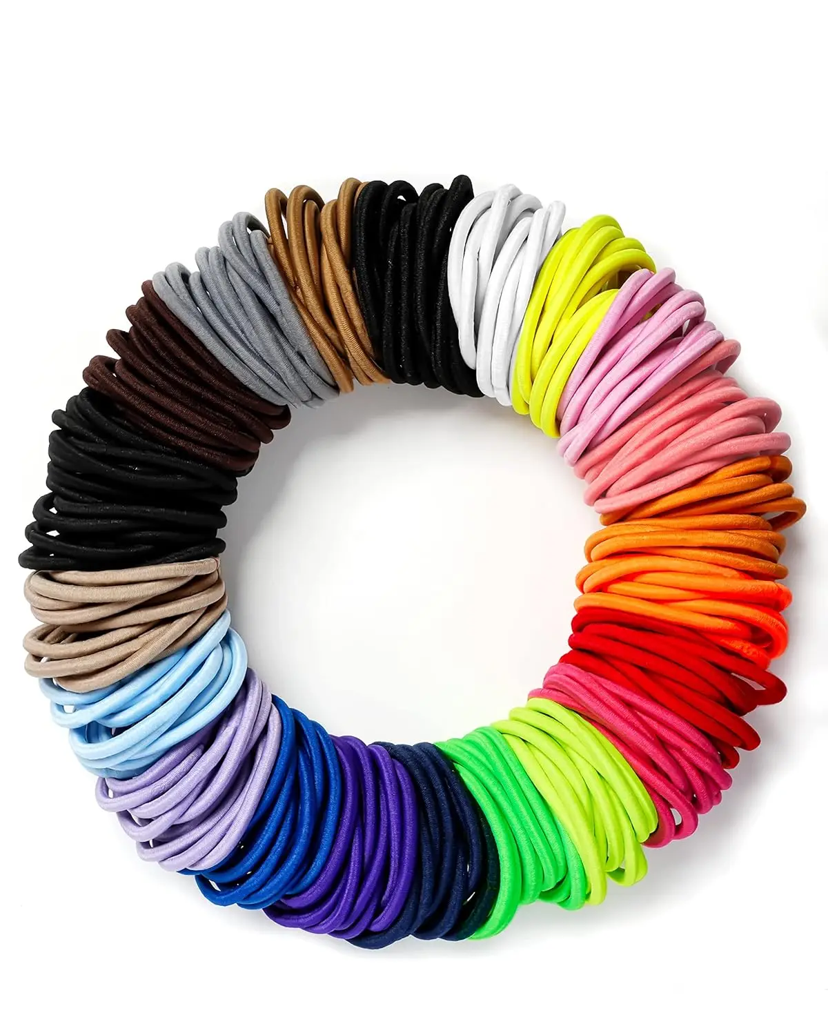 

203 Pcs No Damage Hair Ties, 4mm Elastic Ponytail Holders for Women Girls, Multicolor 20 Colors