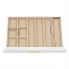 Placa de densidade, caixa organizadora de joias de hardware, organizador de armazenamento de joias pintado de branco de 3 camadas