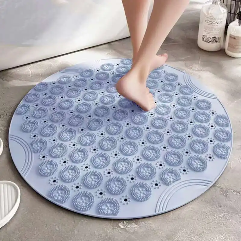 

Simple Circular Bathroom Anti Slip Mat Toilet Shower Mats Shower Toilet Cushion Suction Cup Hollow Household Floor Mat Door Pad