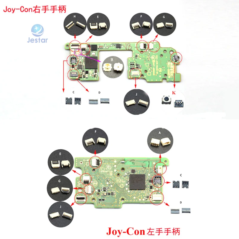 5pcs FPC Connectors For Nintend Switch NS Joy-Con PCB Board Flex Cable Connector Socket Clip Spare Parts