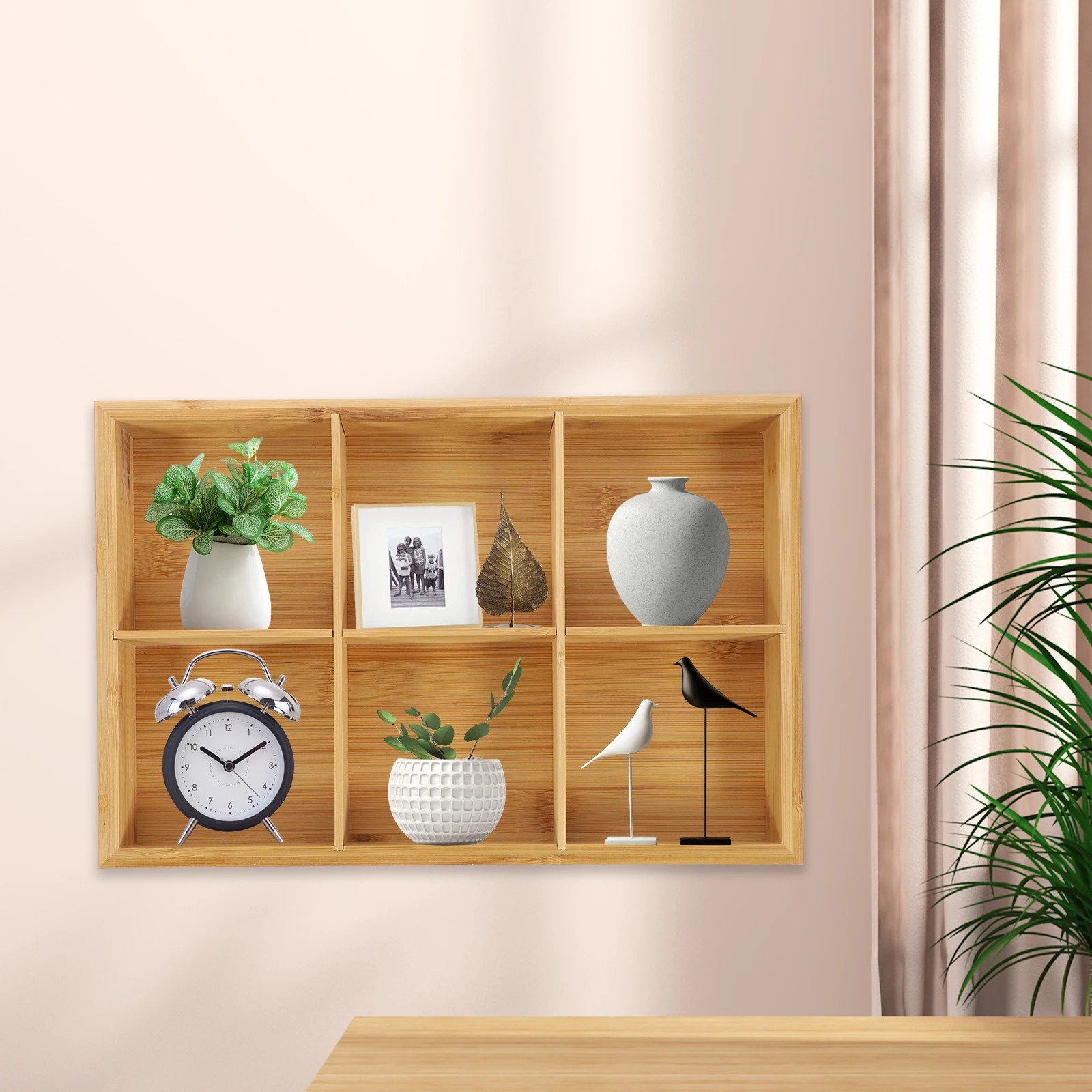 

Vintage Wooden Storage Case Desktop ganizer Wall Mounted Box Multifunctional Container Home Decor Pen Holder Sundries
