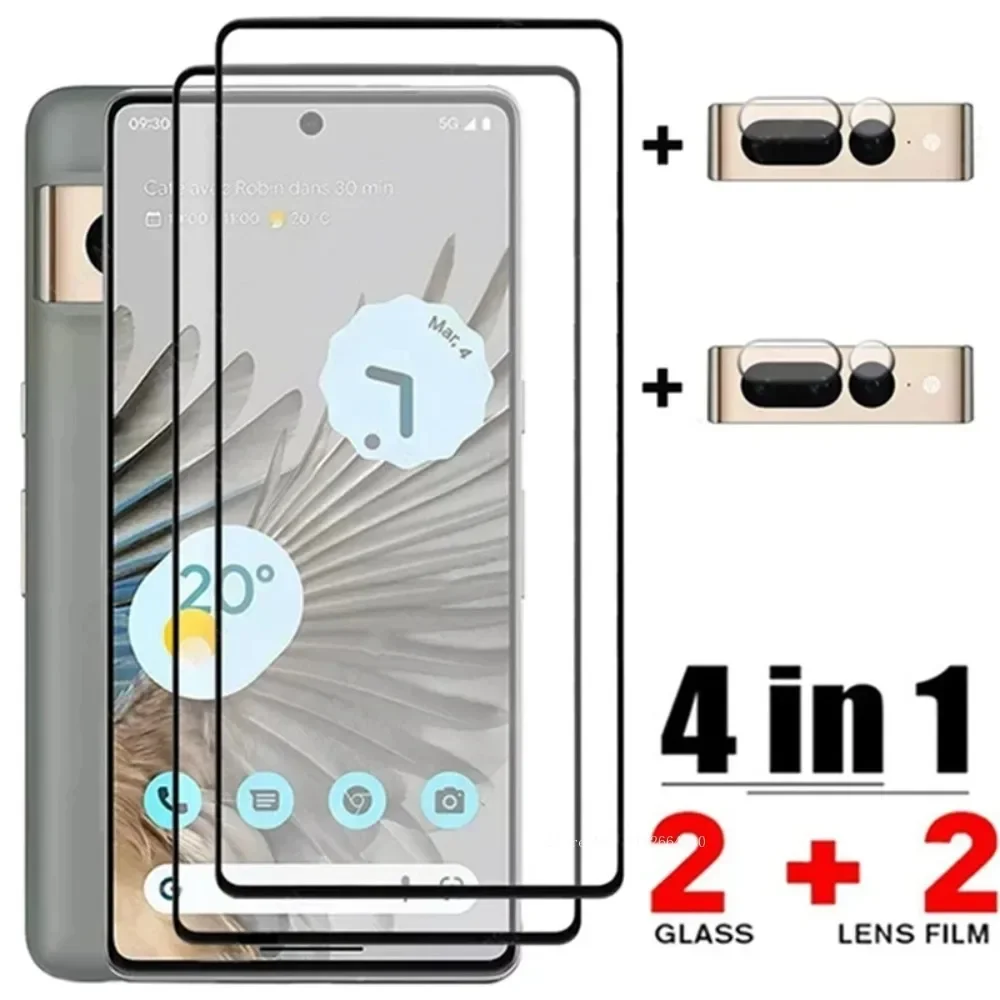 2+2 Tempered Glass for Google Pixel 7 Pro Full Screen Protector Camera Lens Protective Film Pixel6 6 Pro Pixel 7 8Pro Glass