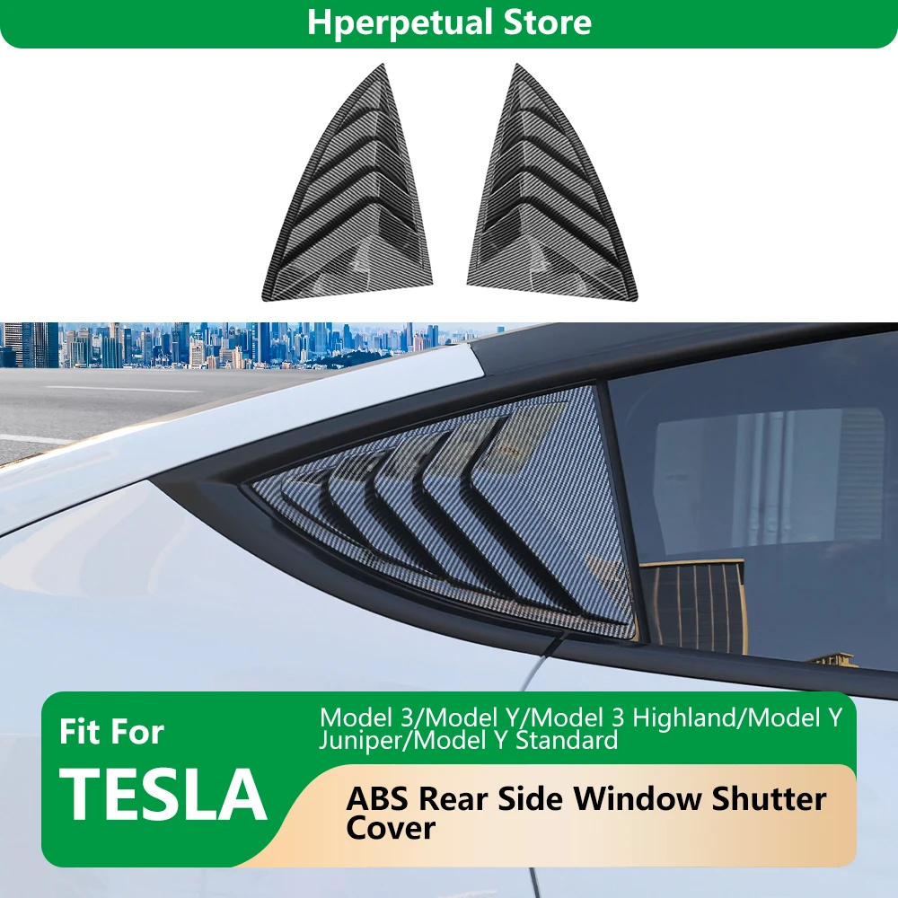 

Для Tesla Model Y Juniper Model 3 Highland 2026: Накладки на задние окна (жалюзи) из ABS-пластика, декоративные накладки на боковые вентиляционные отверстия, треугольные модифицированные аксессуары