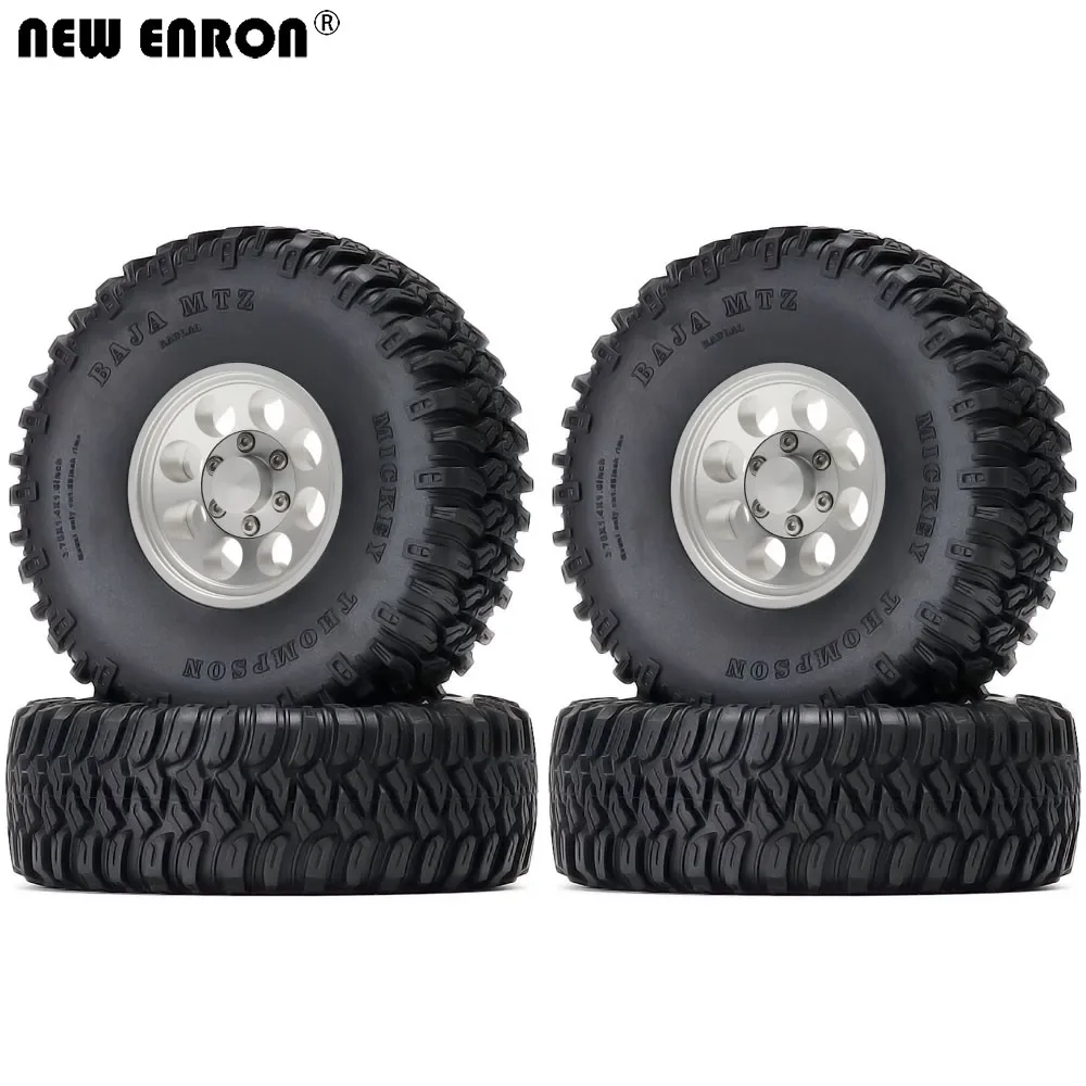 

NEW ENRON 1.55" Alloy 8 Holes Beadlock Wheels Rim & Rubber Tires for RC Crawler Car 1/10 TAMIYA CC01 D90 LC80 jimny Axial 90069