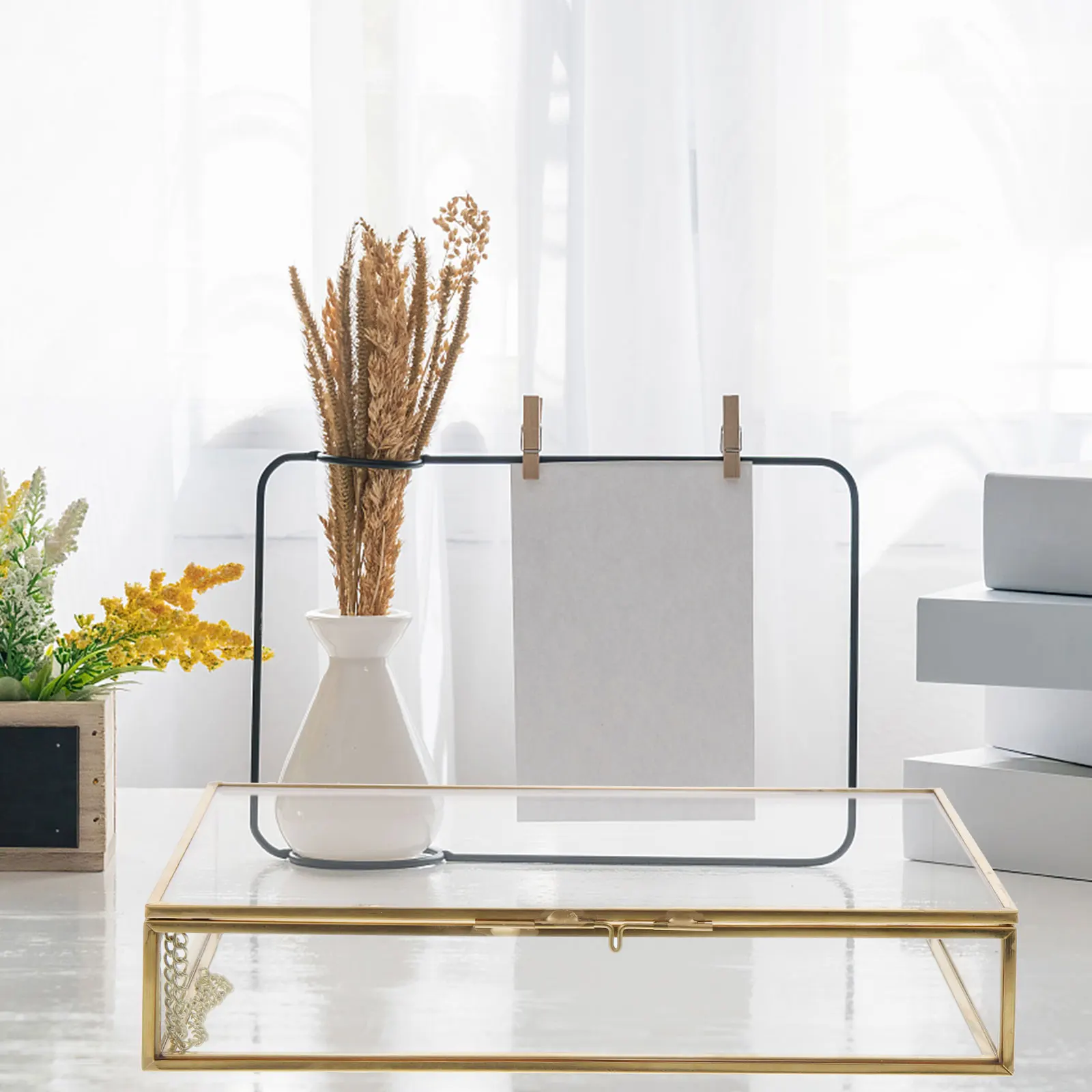 

Стеклянный футляр для ювелирных изделий, винтажный стиль, коробка для хранения, креативный органайзер для ожерелья, серег, колец, аксессуары для туалетного столика