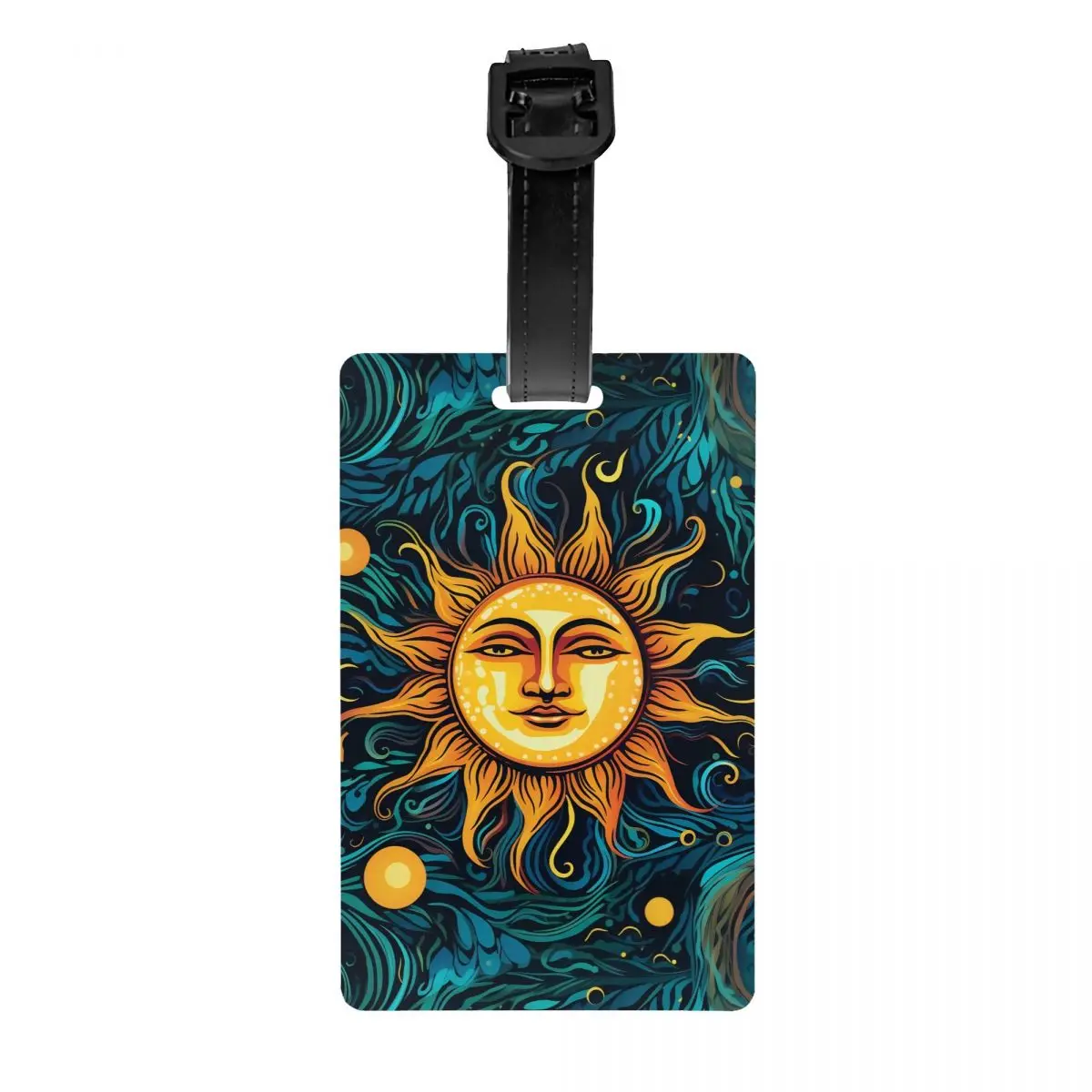 Custom Sun And Moon Luggage Tags for Suitcases Fashion Colorful Graffiti Baggage Tags Privacy Cover ID Label