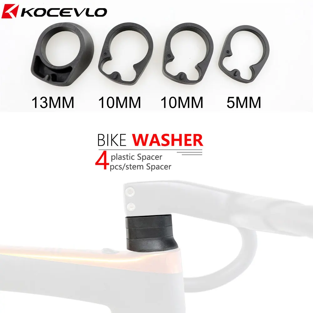 KOCEVLO 4Pcs Road Bike Bicycle Stem Spacer Set For the one 1-1/8(28.6mm) Fork Integrated Handlebar Headset Washer Accessories