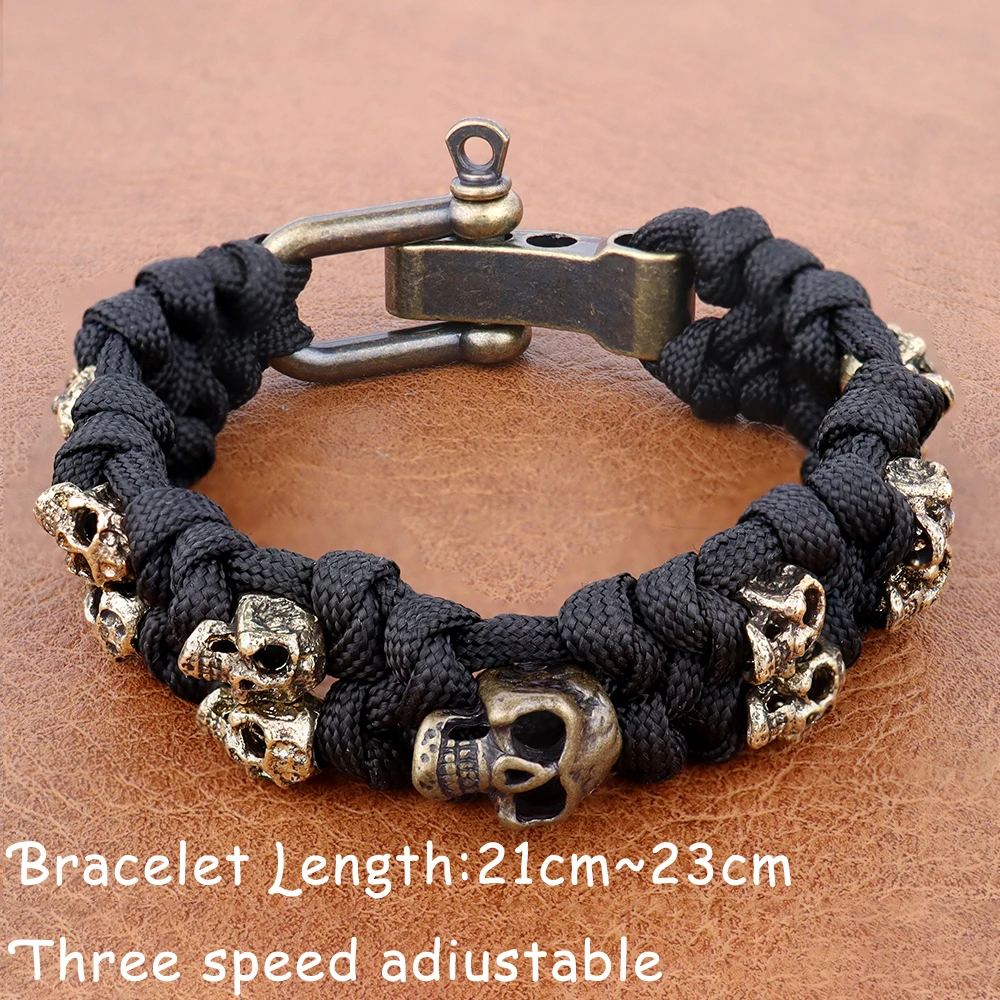 Unbranded Skull Paracord Bracelet Black 9