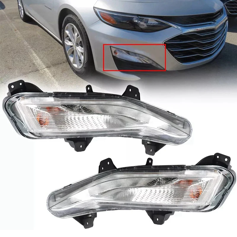 Car Bumper Turn Signal Lights W/ LED DRL Passage Fog Lamp For Chevy Malibu 2019-2022 84575553, 84575552