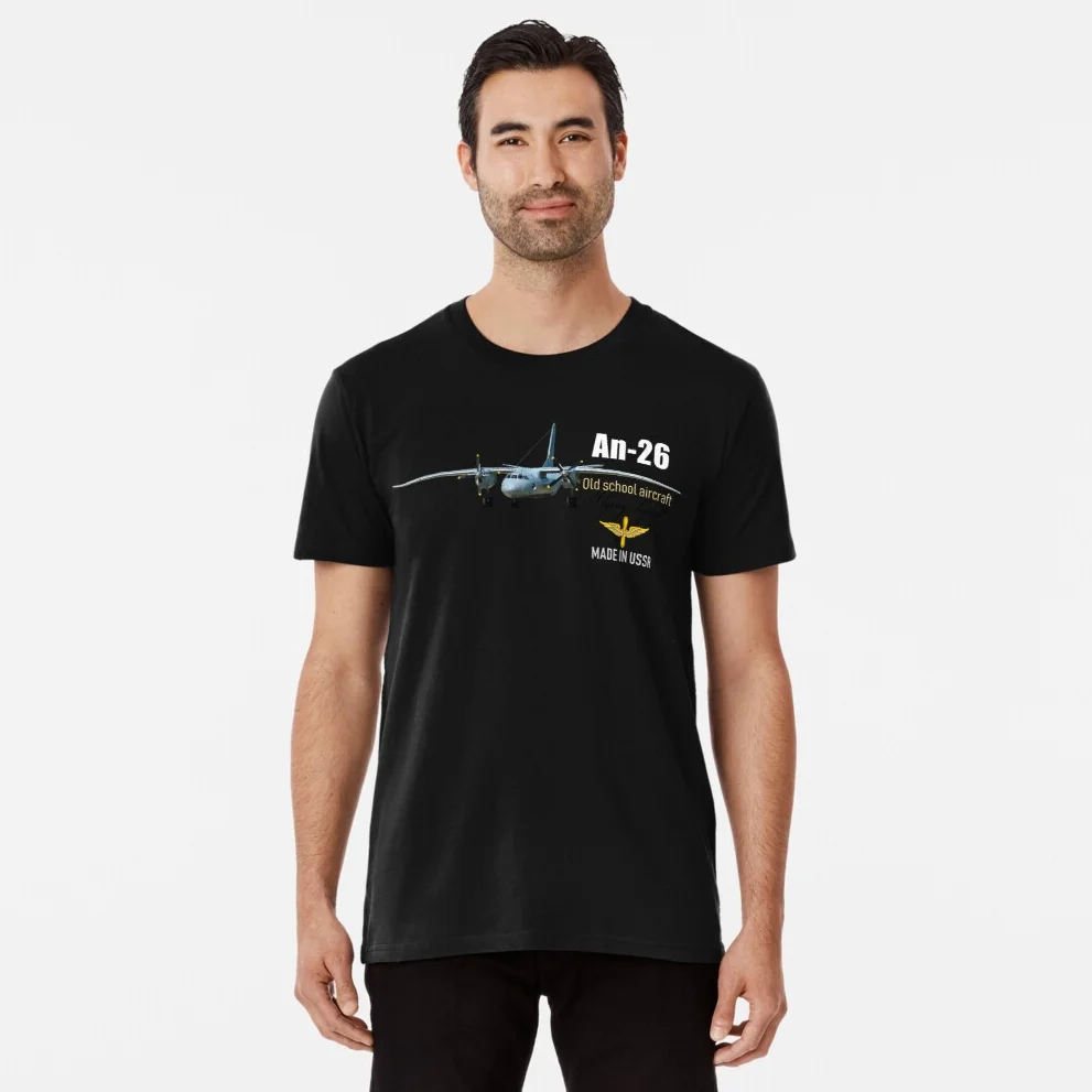 USSR Antonov An-26 Military Transport Aircraft T Shirt. New 100% Cotton Short Sleeve O-Neck Casual T-shirts Loose Top Size S-3XL