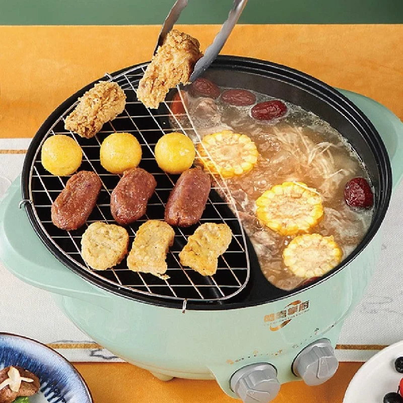 6L Large Capacity Electric Hot Pot Household Multifunctional Pot Non-stick Electric Fryer 1/5 Person Electric Cooking Pot 2000W