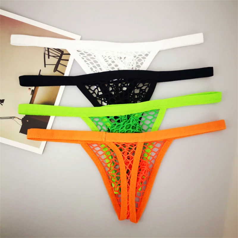 

Transparent Gay Men Mesh Thong Underwear Sexy See Through T-back Jockstrap Male G-String Lingerie