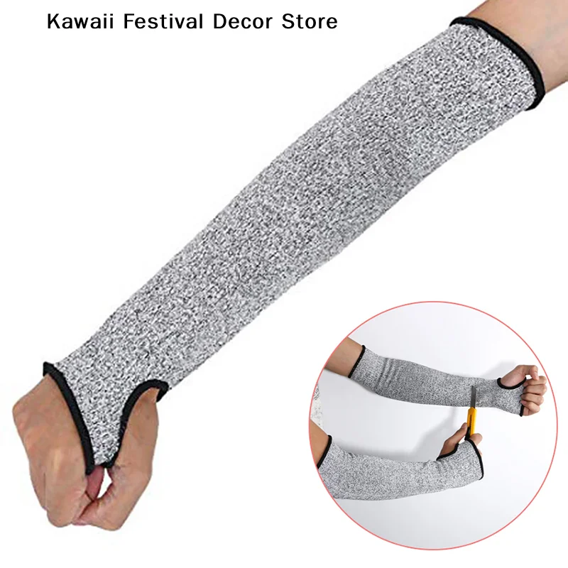 【K】1Pc Level 5 HPPE Cut Resistant Arm Sleeve Anti-Puncture Work Protection Arm Sleeve Cover For Men Women