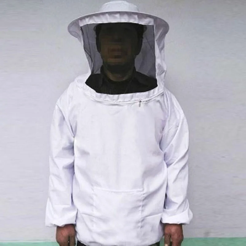 Protective Beekeeping Jacket Veil Smock Equipment BeeKeeping Hat Sleeve Suit