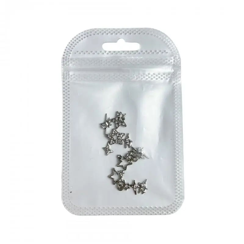 Breloques étoile en alliage de métal punk 3D, pendentif Y2K avec biscuits, décorations d'art d'ongle, accessoires pour l'artisanat de bricolage, 10 pièces