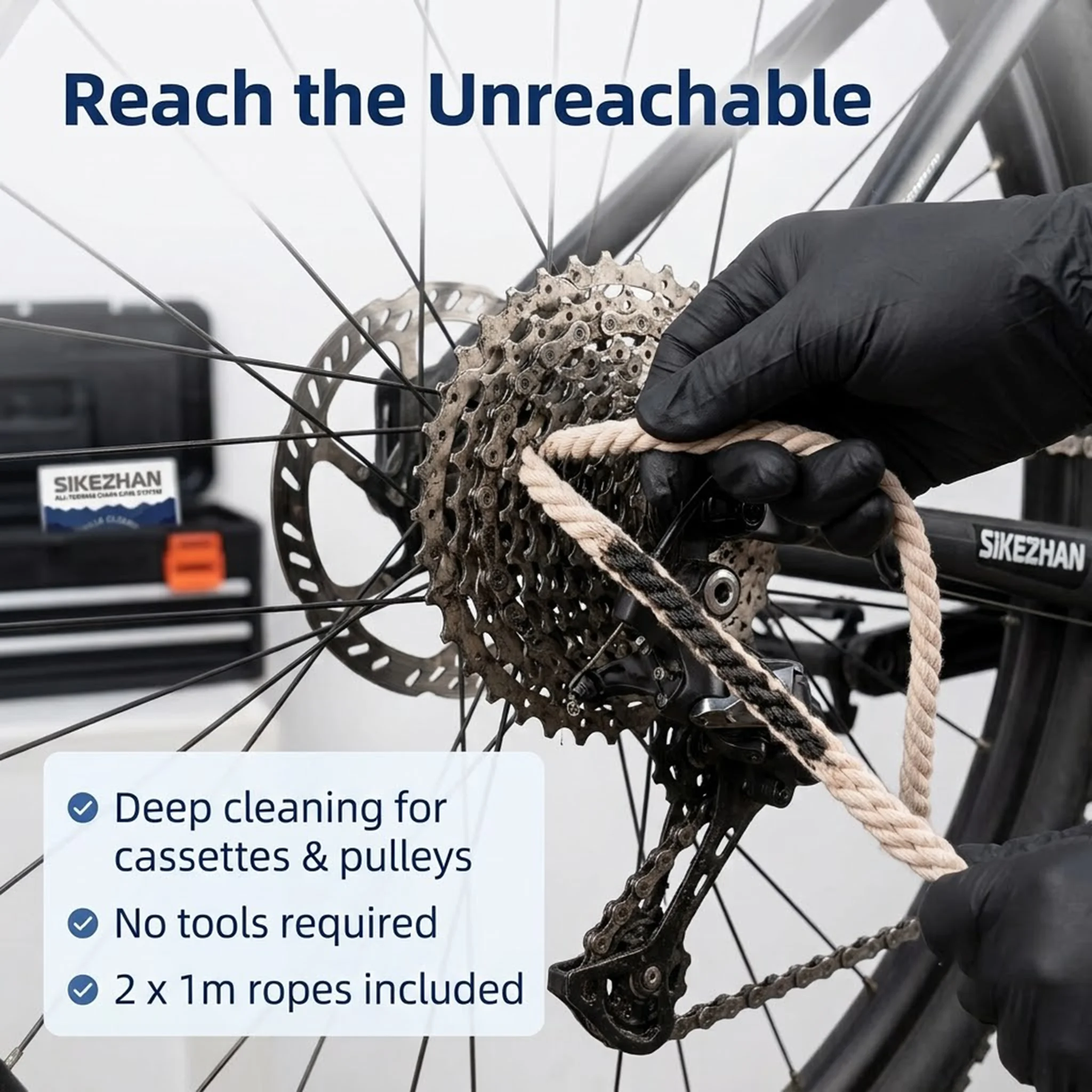 Long-Lasting Synthetic Bicycle Chain Lube & Rope Cleaner Kit, 100ml Drivetrain Lubricant Set for Road, Gravel & Mountain Bikes