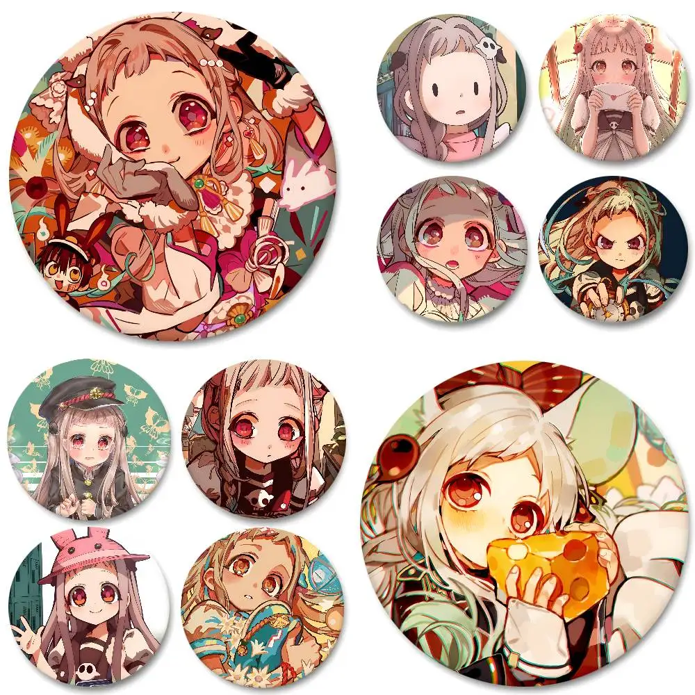 Anime Toilet-bound Hanako-kun Yashiro Nene Badges Round Badge Tinplate Coin Brooch Clothing Backpack Accessories Lapel Pin