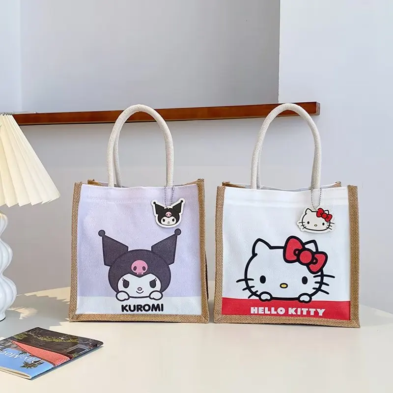 

Kawaii Japanese Style Handbag Lunch Bag Kuromi My Melody Pochacco Double Sided Printing Small Tote Bag Gifts Girl Student