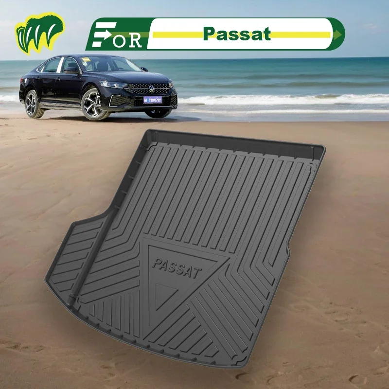 For VW Passat 16 17 18 19 20 21 222011-2024 Custom Fit Car Trunk Mat All Season Cargo Mat 3D Shape Laser Measured Trunk Liner